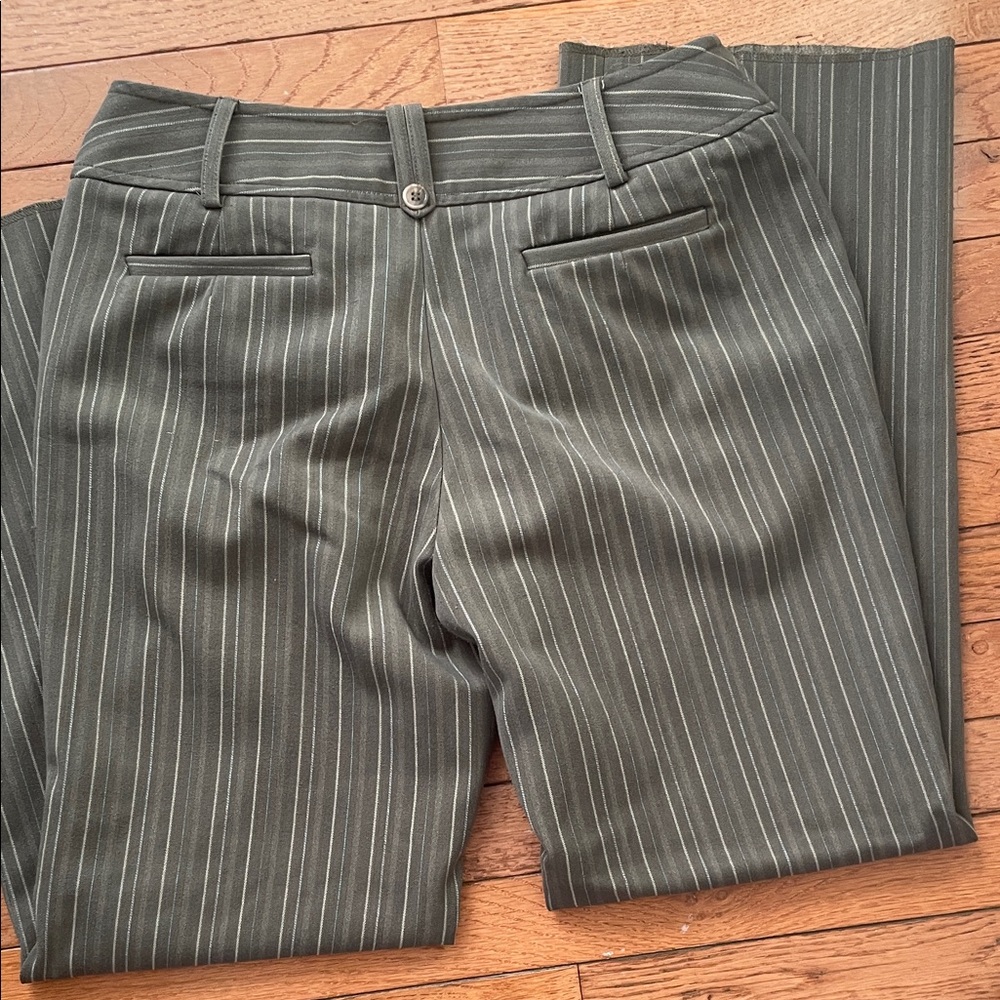 Worthington Olive and White Striped Pants - Picture 3 of 3